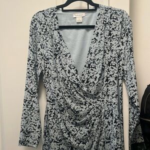 Club Monaco Patterned Mini Long Sleeve Dress